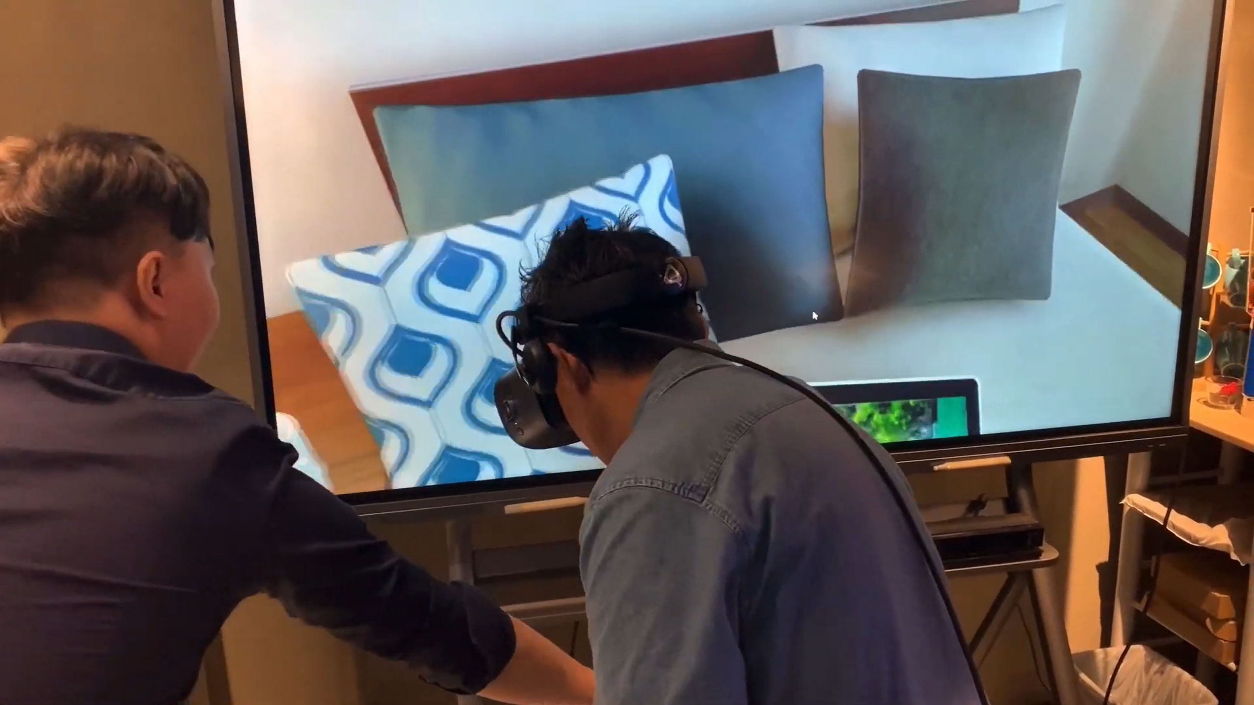 Older adult using the New Life virtual-reality platform